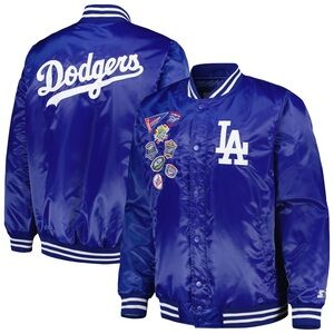 Starter Royal Los Angeles Dodgers Patch Full-Snap Jacket World Series Champions